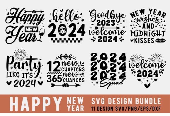 Happy New Year Svg Bundle,New Year 2024
