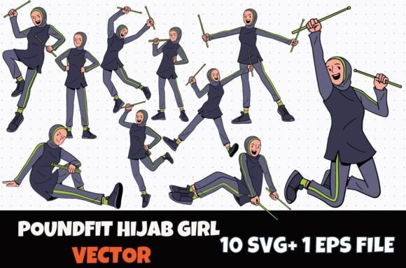 Reviewing 10 Poundfit Hijab Woman Cartoon SVG